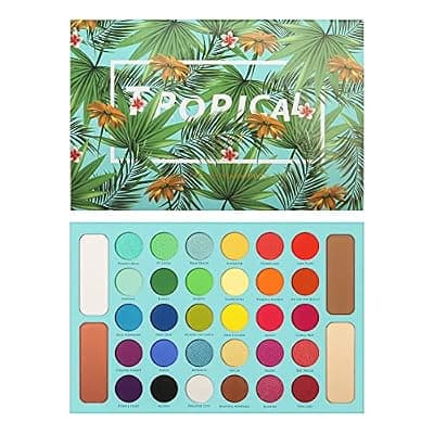 [docolor] docolor Eyeshadow Palette Shimmer Matte Highly Pigmented Eye Shadow Natural Warm Glitter Long Lasting Waterproof, Professional Contour & Highlight Powder Tropical Makeup Palette (34 Color)