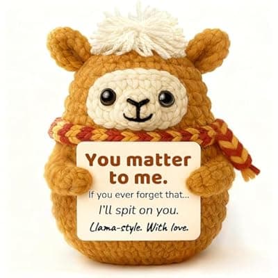[Krinisou] Krinisou Positive Animals Crochet Llama Plush, Funny Friendship Gift for Best Friend, Cute Appreciation Gift for Girlfriend Boyfriend Sister
