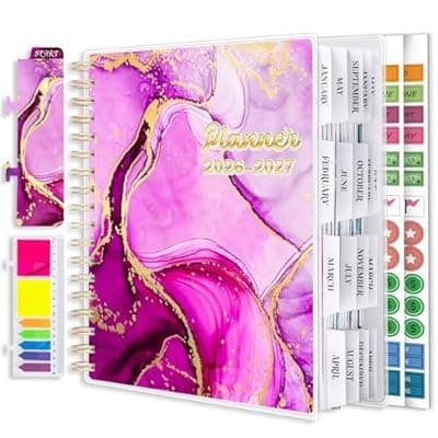 [montcool] Planner 2026-2027, Large 18 Months Academic Daily Weekly Monthly Planner Yearly Agenda Jan. 2026–June. 2027, 7.9" x 9.8", Page Tabs, Separator Page, Pocket Folder, Bookmark, Stickers, Sticky Note Set
