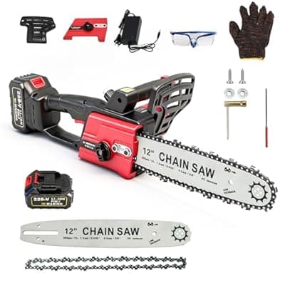 [ALSO GO] 12" Brushless Chainsaw,Cordless Electric Chainsaw with 21V 3.0Ah Battery and Charger, Lightweight Portable Battery Powered Chainsaw for Tree Trimming and Wood Cutting