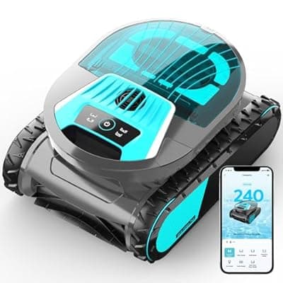 [BRINBO] Pleco Pro Cordless Robotic Pool Cleaner, Smart Navigation, 210–240 Min Runtime, Wall Climbing & Waterline Cleaning, Up to 2691 Sq.Ft, Dual-Layer Filtration for Inground Pools(Graphite Gray)