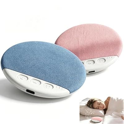 [WIILGN] WIILGN Sleep Pillow Speaker, 2 Pack Pillow Speaker with White Noise Timer, Flat Design Sleep Aid Speaker with Stereo Bass, Adult & Child Pillow with Built-in Private Sleep Earbuds (Blue + Pink) 1