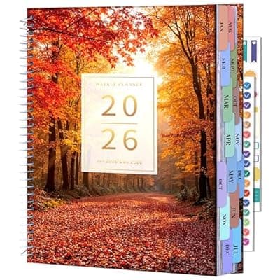 [CAGIE] CAGIE 2026 planner Weekly and Monthly Jan 2026-Dec 2026 Hardcover Hourly Daily Planners for Women 26 Calendar Planner with Stickers Spiral Bound Yearly Agenda, 8.5 x 11